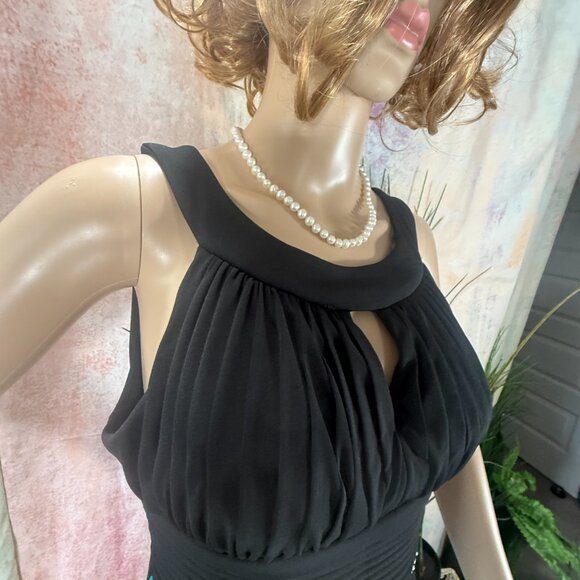 New 📌Sangria Handkerchief Multi-Colored Chiffon Dress with Cummerbund Waistline - Picture 4 of 16